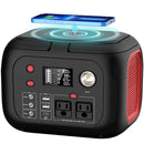Portable Power Station 300W Power Bank with AC Outlet 228Wh Solar Generator with LED Light Portable Generators 9 Outputs Battery Backup Power Supply for Outdoor Camping Travel Emergency
