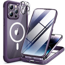 Miracase Glass Series Designed for iPhone 14 Pro Max Case 6.7 Inch, 2023 Upgraded Full-Body Bumper Case with Magnetic Ring, with Camera Lens Protector, Magnetic Noble Purple