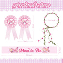 Butterfly Theme Mom to Be Sash Baby Shower Dad to Be Pin and Pink Flower Crown Headband for Gender Reveals Party Baby Shower Party Favors Decorations for Girls Pregnancy Photo Props Keepsake Gifts