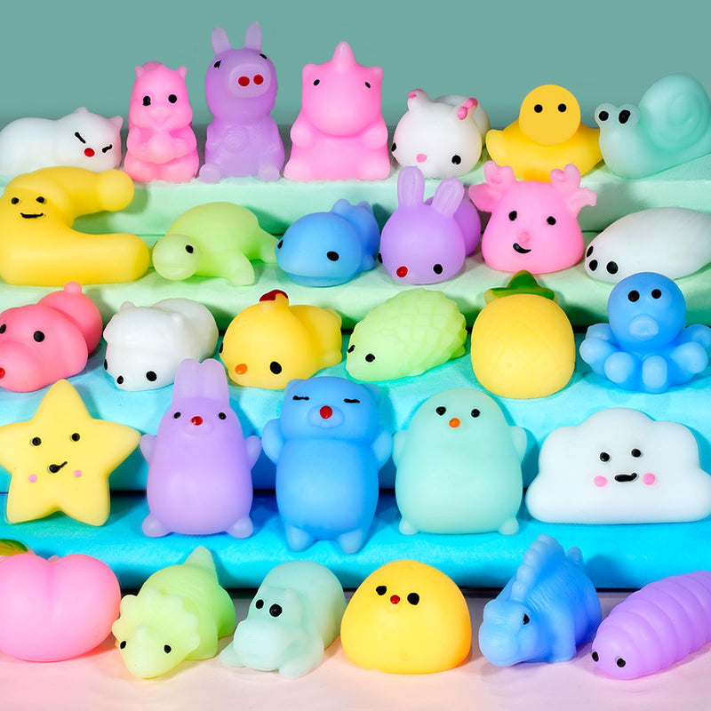 30Pcs Squishies Mochi Squishy Toy Kids Party Favors Kawaii Squishy Animal Squishy Stress Relief Toy Easter Egg Fillers Kid Birthday Party Favor Goodie Bag Xmas Stocking Stuffer Piñata Class Prize Gift