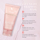 Collagen Overnight Wrapping Peel Off Facial Mask Pack, Collagen Night Wrapping Mask, Hydrates and Tightens Skin, Reduces Sagging, Elasticity & Hydration Care, 2.54 fl.oz (Brush Included)