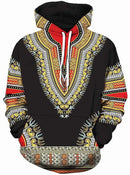 HTHCHENG Unisex Dashiki Hoodie 3D Print African Ethnic Long Sleeve Pullover Sweatshirt(black,L/XL)