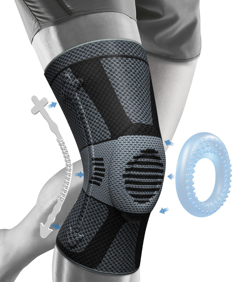 NEENCA Professional Knee Brace for Pain Relief, Medical Knee Compression Sleeve, Knee Support with Horizontal Knit Tech for Meniscus Tear, ACL, Arthritis, Joint Pain, Runner, Workout- FSA/HSA APPROVED