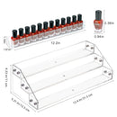 BTremary 3 Packs Clear Nail Polish Organizer Holder Shelf Rack, Acrylic Display Stand For Sunglasses Paint Essential Oils, Makeup Holder, Nail Poliahes Storage to 36 Bottles (Fit 1-2oz Bottles)