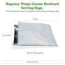 Regency Wraps Grease Resistant Serving Snack Bags, Aluminium Foil Lined Bags, Perfect for Hamburgers, Sandwiches, and More, Measures 5.25 x 7.5, Pack of 100