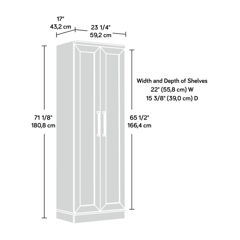 Sauder HomePlus Storage Pantry cabinets, L: 23.31" x W: 17.01" x H: 71.18", Dakota Oak finish