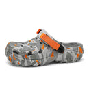 Men's Slip On Clogs Outdoor Athletic Sports Sandals Unisex Adult Breathable Garden Shoes Non Slip Water Beach Shoes Slippers Sandals with Adjustable Backstrap Grey/Orange 47