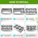 Ziliny Countertop Food Serving Display Container and Clear Roll Top Cover Stainless Steel Food Serving Tray Buffet (6 Pan)