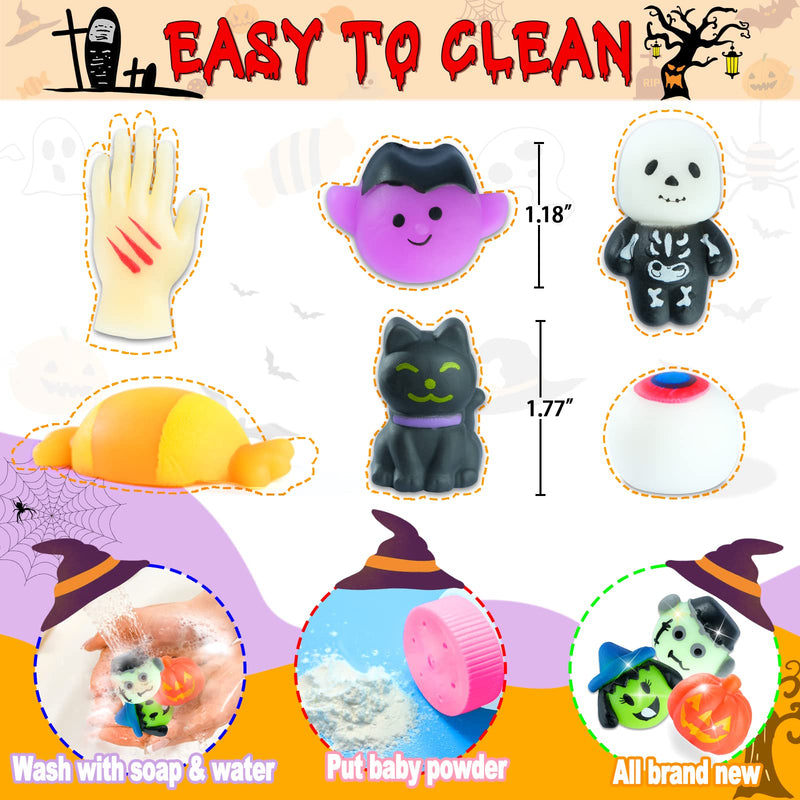 30Pcs Halloween Squishy Toys Mochi Squishy Toys Halloween Party Favors for Kids Trick or Treat Toys Goodie Bag Fillers for Boys Girls Kids Birthday Party Favors Piñata Classroom Prizes