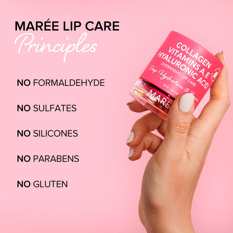 MAREE Lip Mask with Hyaluronic Acid - Overnight Lip Treatment - Lip Moisturizer for Very Dry Lips, Lip Sleeping Mask Butter Balm, Lip Care Hydration, Repair for Dry Cracked Lips - Hidratante de Labios