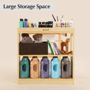 Kids Art Table and 2 Chairs with Roll Paper, Craft Table with Large Storage Shelves, Drawing Desk, Kids Activity Table and Study Table, Activity & Crafts for Children Wooden Furniture