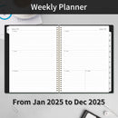 2025 Planner Weekly and Monthly, Calendar Planner with Monthly Tabs, 2025 Weekly Planner from Jan 2025 - Dec 2025, Weekly Monthly Planner with Spiral Binding- 8.5" x 11", Black