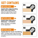 Chamfering Edge Band Trimmer,Adjustable Edge Banding Trimmer,veneers,Hand Planer,Edge Banding Tools.(Handle + R1, R2 Blade)