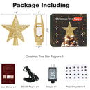 TKYHRMAS Christmas Tree Toppers Lighted with 6 Projection Modes, Christmas Star Tree Topper with Built-in LED Rotating Lights, Gold 3D Glitter Projection for Xmas Party Holiday Decorations