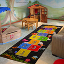 Mambu Essentials Hopscotch Rug - Kids Rug - Playroom rug for kids room, Daycare, Nursery - Cute Indoor or Outdoor Play Carpet for Children - Fun, Educational Games for Boys & Girls (Black)