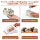 Spam Musubi Mold Kit 6 PCS, Stainless Steel Musubi Press Mold Onigiri Mold Set Rice Ball Mold Masubi Molds Kit Spam Slicer Sushi Making Kit Spam Musubi Maker Kit for DIY Hawaiian Musubi