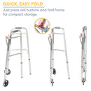 Drive Medical PreserveTech Deluxe Two Button Folding Walker with 5" Wheels