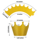 BalsaCircle 25 Gold Paper Cupcake Wrappers Glittered Crown Muffin Liners Party Events Decorations Supplies