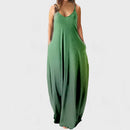 USSUMA Summer Dresses for Women Trendy Long Spaghetti Strap Loose Maxi Sleeveless Womens Sun Dresses