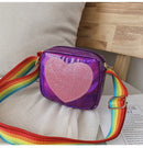 Fashion Heart Girls Small Shoulder Bags Kids Coin Purse Lovely Children's Messenger Bag,Silver