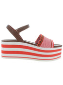 Kate Spade Womens Highrise Spade Leather Platform Sandals Pink 5 Medium (B,M)