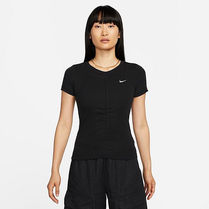 WOMEN'S NIKE SPORTSWEAR ESSENTIALS RIBBED SHORT-SLEEVE CROP TOP T-SHIRT