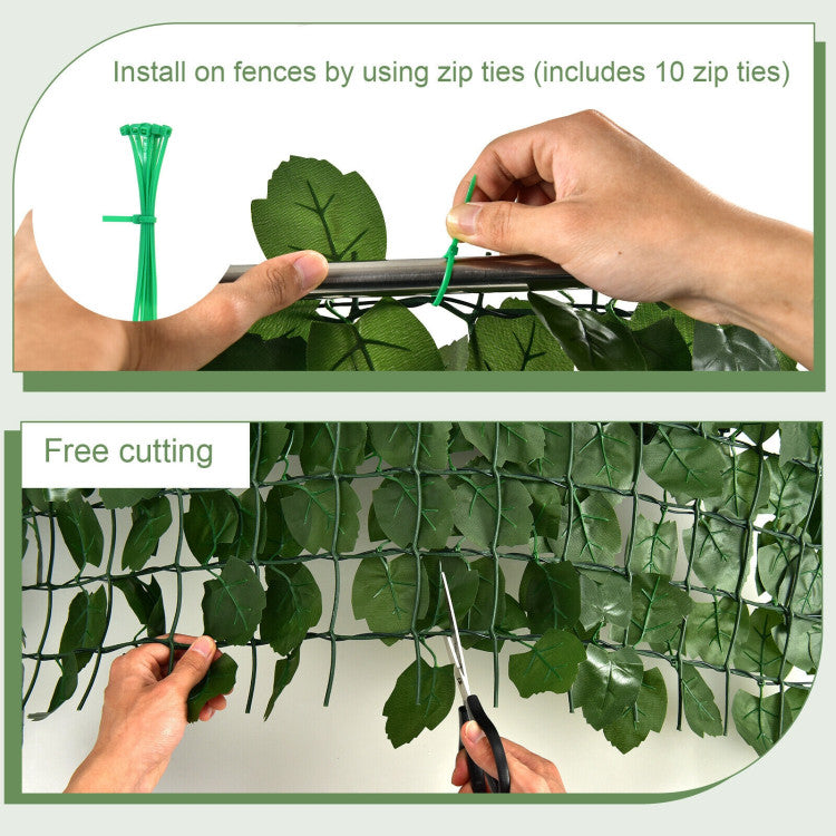 118 x 39 Inch Artificial Ivy Privacy Fence Screen for Fence Decor