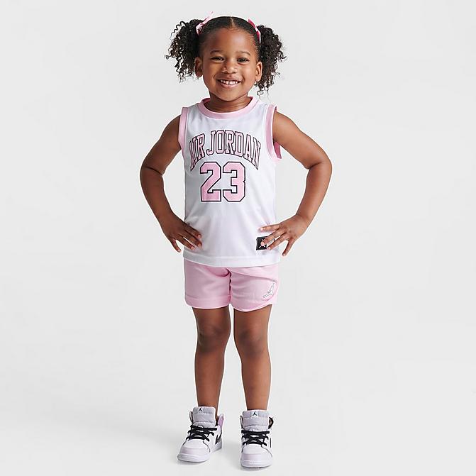 GIRLS' TODDLER JORDAN AJ23 JERSEY AND SHORTS SET