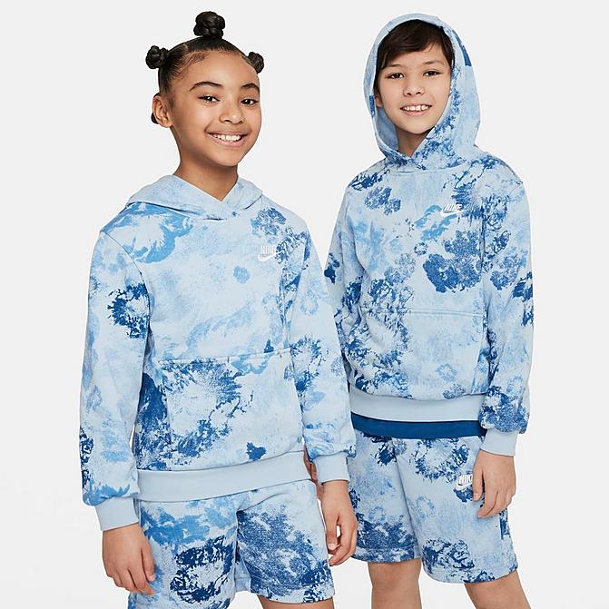 BIG KIDS' NIKE SPORTSWEAR CLUB FLEECE ALLOVER WASH HOODIE