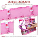 Freecat 36 inch Dollhouse with Slide,Dolls and 11 Rooms,Creative Dollhouse Toys Gift