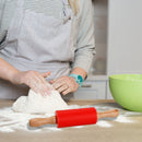 Topekada 2 Pack 12/9in Non-Stick Silicone Rolling Pins for Bake2 Sizes (Green/Red)