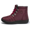 Puntoco Women'S Winter Boots Clearance,Winter Hiking Shoes Warm Women'S Snow Boots Lace Up Waterproof Women'S Shoes Red