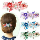 CXDa Women Rhinestone Flower Butterfly Hairpin Hair Clip Barrette Ponytail Holder