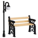 Miniature Bench Street Light Mini Lamp Model Post Christmas Train Park Lights Village Accessories