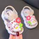 Povozer Toddler Sandals Girl Flat Sandals Fashionable Toe Covering Children Toddler Shoes (Pink, 5 Infant)