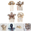 Etereauty Hair Comb Combs Fancy Accessories Decorative French Side Rhinestone Clips Accessory Flower Bridal Pearl