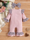 Suanret Valentine's Day Newborn Infant 2Pcs Baby Girls Clothes Leopard 6-9 Months