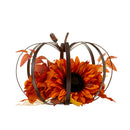 Harvest Metal Frame Pumpkin with Sunflower Indoor Decoration, 8", by Way To Celebrate - Walmart.com