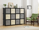 HOMIDEC Closet Organizer, 12-cube Closet Organizers and Storage, Portable Closet Storage Shelves, Clothing Storage for Kids, Closet, Bedroom, Bathroom, Office (11.8x11.8x11.8 inch), Black
