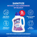 Lysol Disinfectant Laundry Sanitizer & Scent Booster, Laundry Detergent Additive, Color Safe Bleach Alternative, Laundry Odor Eliminator, Kills Bacteria & Viruses, Lavender Scent, 90 Fl Oz