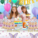100 Pcs Butterflies Cellophane Treat Bags Plastic Butterfly Party Favors Watercolor Butterfly Cello Candy Bag with 100 Twist Ties for Butterfly Theme Baby Shower Girl Birthday Party Supplies(Purple)