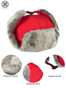 Luxtrada Winter Hats for Men and Women Trooper Hunting Hat Ushanka Hat Ski Hat with Ear Flaps Windproof Waterproof Warm Hat (Black)