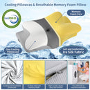 Cervical Neck Pillow for Pain Relief - Ergonomic Side Sleeper Pillow for Neck Support, Cooling Cervical Pillow for Sleeping, Contour Orthopedic Memory Foam Pillows for Back Stomach Sleepers
