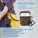 TANGABA AirPods Case Cover for AirPod 2&1, Full-Body Protective Hard Shell Leather Airpods Protective Cover Case with Keychain for AirPods Wireless Charging Case, Front LED Visible