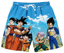 Dragon Ball Super Group Pose Landscape Men's Lounge Shorts-XL Blue