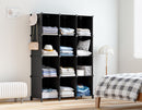 HOMIDEC Closet Organizer, 12-cube Closet Organizers and Storage, Portable Closet Storage Shelves, Clothing Storage for Kids, Closet, Bedroom, Bathroom, Office (11.8x11.8x11.8 inch), Black