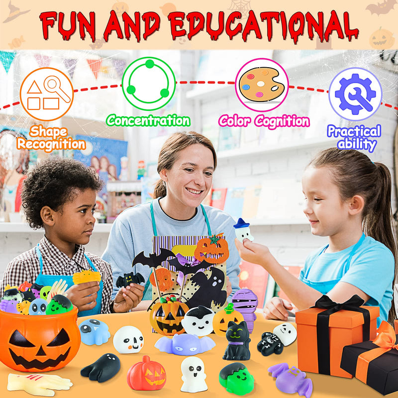 30Pcs Halloween Squishy Toys Mochi Squishy Toys Halloween Party Favors for Kids Trick or Treat Toys Goodie Bag Fillers for Boys Girls Kids Birthday Party Favors Piñata Classroom Prizes