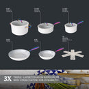 Thyme & Table Nonstick 12-Piece Cookware Set, Cream & Rainbow