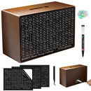 Wooden Money Saving Box, Cash Savings Box for $10000 $5000 $3000 Target Money Saving Challenge, Reusable Money Box with Counter, Cash Vault Bank with Dry Erase Pen/Savings Trackers/Rubber Band-Brown