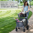 Foldable Shopping Cart - Portable & Lightweight Folding Utility Carts with Easy to Maneuver Wheels, 3 Storage Baskets for Grocery & Heavy Duty